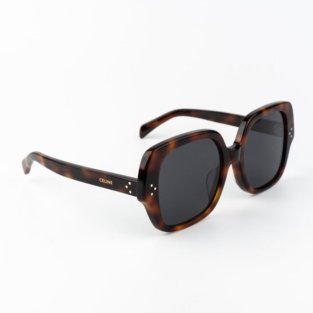 Celine 3 DOTS Women Sunglasses Medium Havana Smoke Grey Geometric CL40241F 53A - Picture 8 of 11